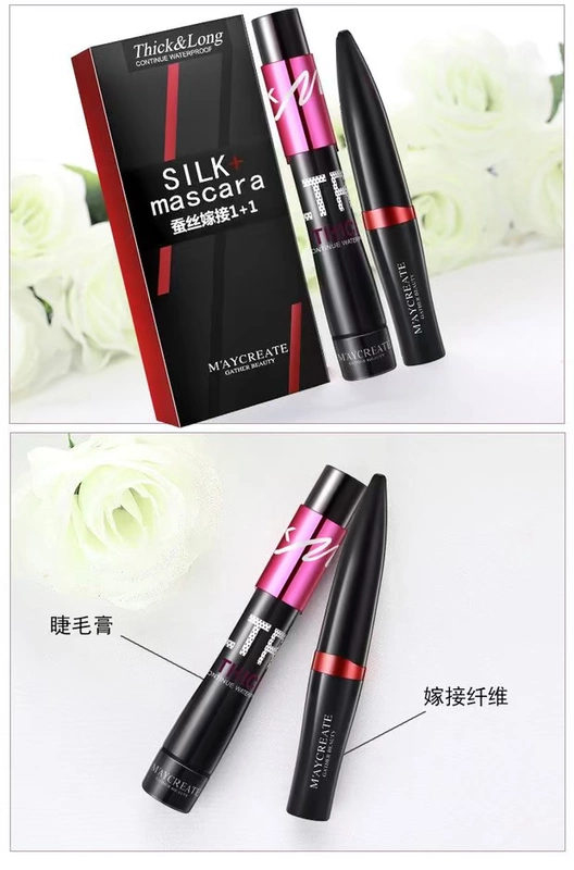 Nghiên cứu thể hình và phát triển mascara ghép lụa đích thực không thấm nước dày và tinh tế sợi tơ cong lông mi tăng trưởng chất lỏng mascara trong suốt