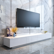 Light and luxurious TV cabinet Tea Table Combinations Modern Minimalist small family Living room 2021 New white rock-board dwarf lockers