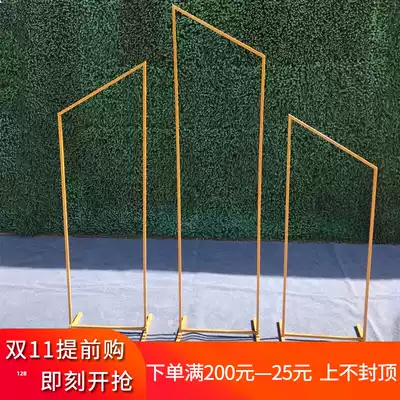 New wrought iron screen Road introduction background decoration creative stage ornaments beveled geometric wedding props