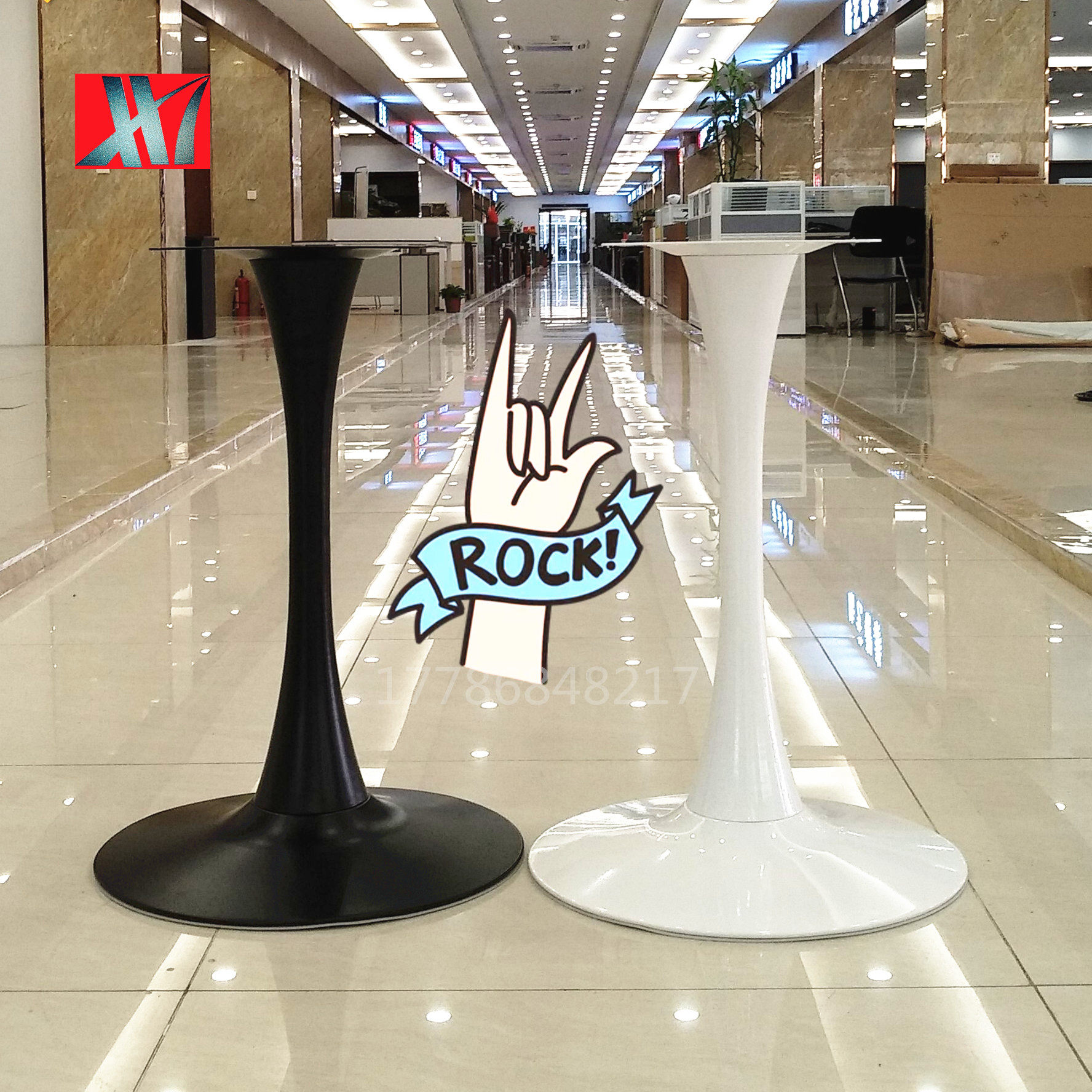 New round table foot Wrought iron table frame Cast iron table foot bracket Solid wood round table base stainless steel table leg shelf