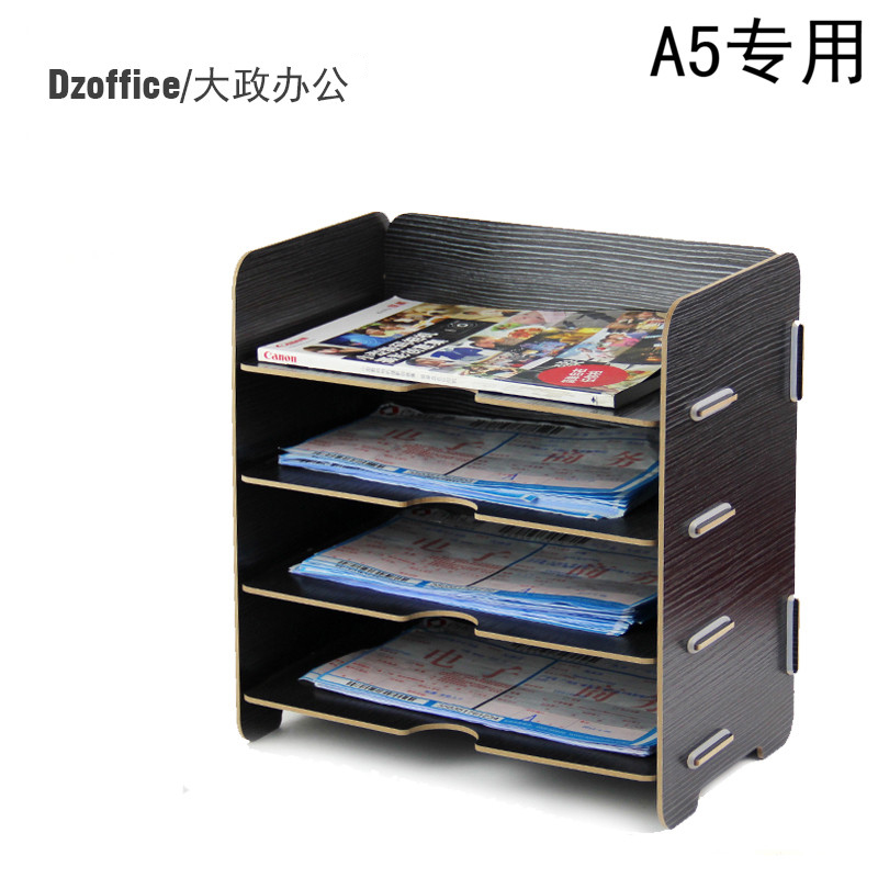 17 Desktop book storage A5 bill express single magazine data frame Multi-layer file rack wooden storage box seat