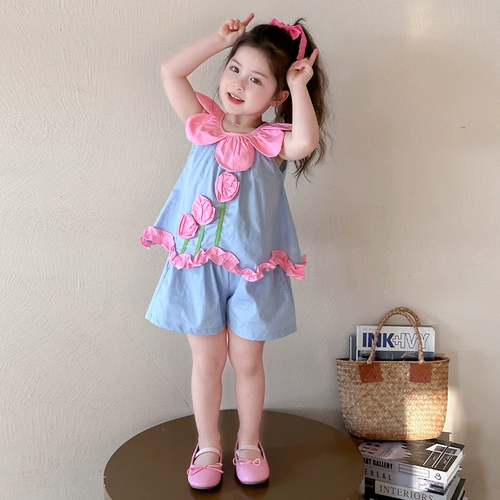 Tide, детские шорты, комплект, кукла, летняя одежда, в корейском стиле, кукольный воротник, в западном стиле