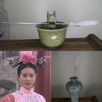 Step by step with heart Rui Liu Poetry in the same style Hairpin Gooey Glazed Wood Lan Hairpin Ancient Dress Hairpin Hanfu Hair Accessories