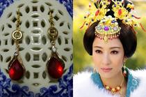  Harem good girl Chunhua Wan Zhener Yang Yi with rhinestone gold earrings cos costume Chinese style wedding accessories