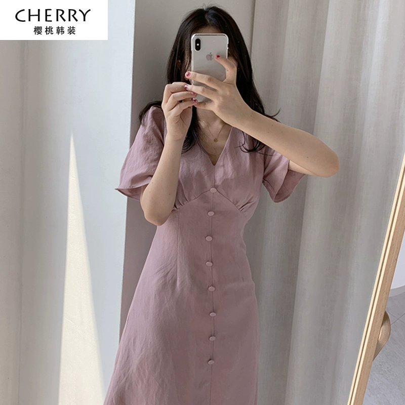 Pháp niche váy dài Platycodon grandiflora chị gái nhẹ phong cách trưởng thành váy nữ tính khí mùa hè retro tình yêu đầu tiên thiết kế váy - Váy eo cao