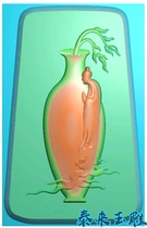 Vase willow branch phaseless Buddha tablet enlightenment pendant wood carving exquisite carving relief jade carving grayscale image JDPBMP engraving