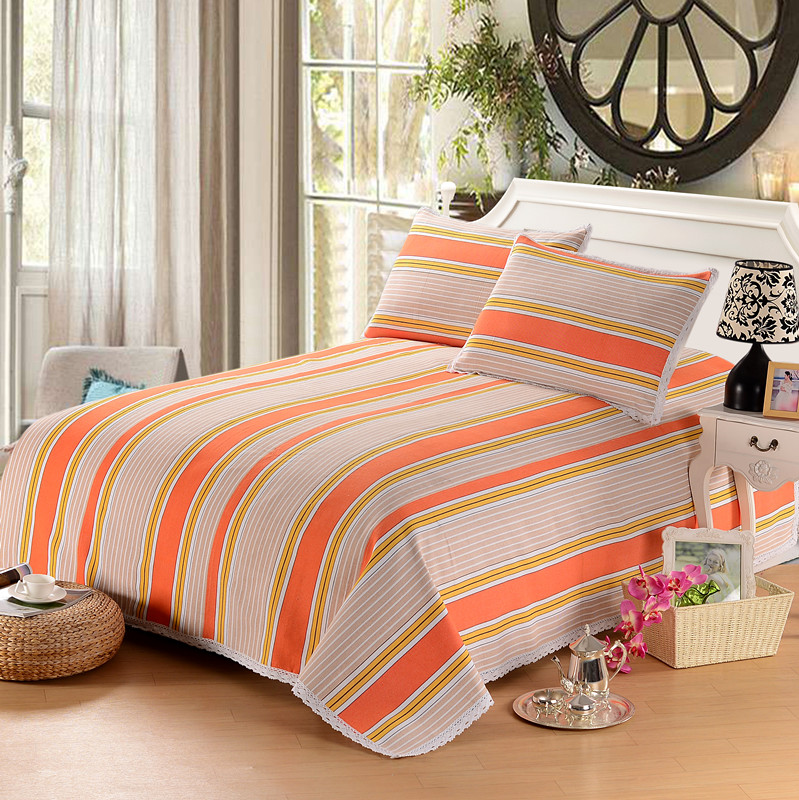 Đôi dày mat lanh thô cũ ba mảnh 200 * 230 tờ + 2 gối - Thảm mùa hè chieu tre 1m6
