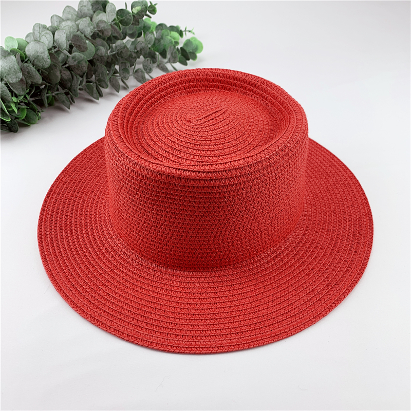 Spring And Summer New Straw Hat Retro French Flat Top Beach Hat Sun Hat display picture 2