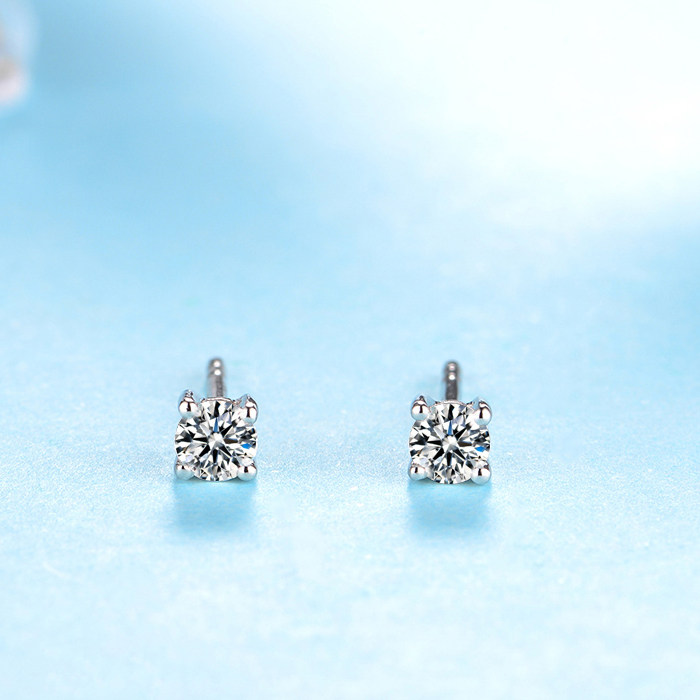 18K Platinum Mosanstone Four Paws Ear Pin D Color One Carat Customizable Ring Necklace Wedding Engagement