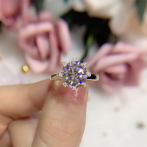 18K gold mosanstone flower shaped ring D color female wedding ring can be set pt950 platinum color gold