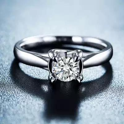 18K white gold bull's head Moissanite diamond ring 1 carat engagement ring diamond ring female