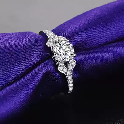 18K white gold Moissanite ring group set with 1 carat Moissanite diamond ring female fashion