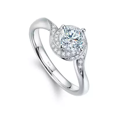 D color 1 carat Mosan stone ring female 18K white gold Mosan diamond ring can be set pt950 platinum ring necklace