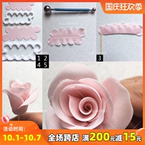 Turn sugar mold rose integrated quick sugar skin sugar flower mold 3pc rose Cutting mold