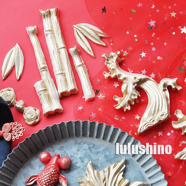 Fondant Chocolate Silicone Khuôn Trung Quốc Xiangyun Goldfish Squid Spray Tre Fushou Bánh sinh nhật Trang trí - Tự làm khuôn nướng khuôn bánh trung thu rau câu