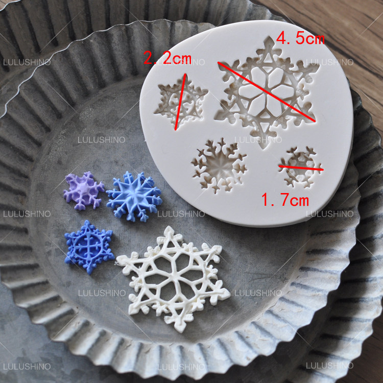 Lulushino Turned Sugar Silicone Mold Dry Pesto Silicone Gel Styling Mold Christmas Decorations Small Snowflake