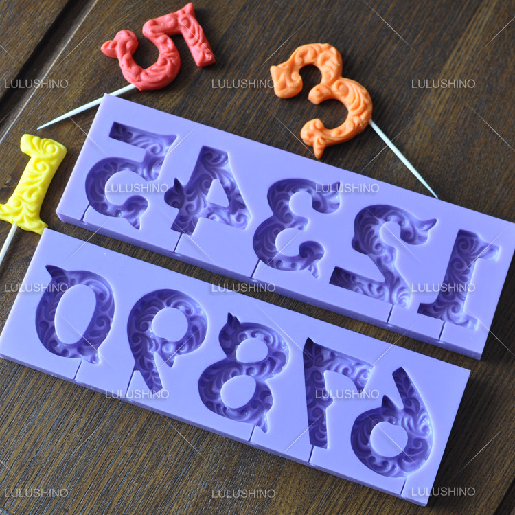 Turn Candy Cake Silicone Mold Retro Texture Digital Die Chocolate Bar Candy Bar Sugar Mold Alternative Candle