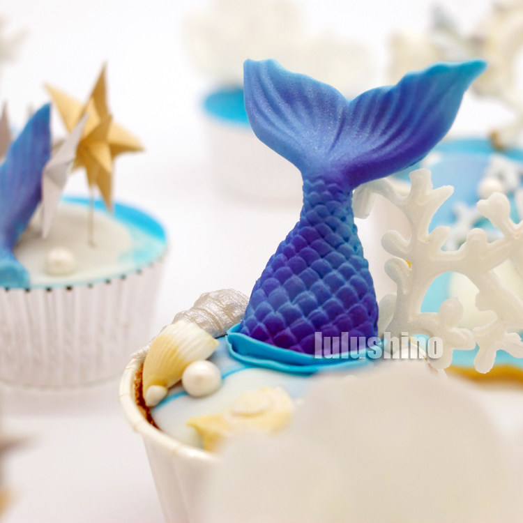 lulushino Turned Sugar Silicone Dry Pesto Mold Store Long Self-Created Design Mermaid Tail Small Fish Tail
