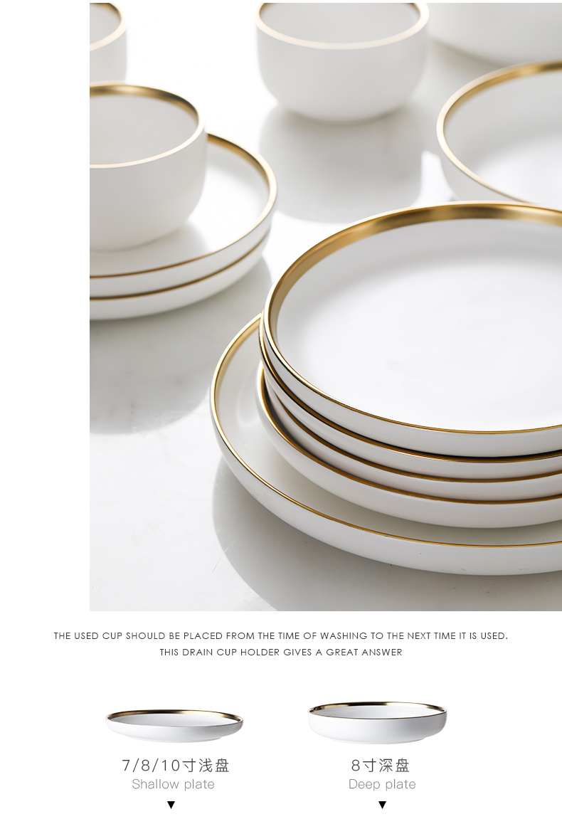 And MT up phnom penh dish suits for contracted white light dishes key-2 luxury bowl dish fish plate of household ceramic tableware