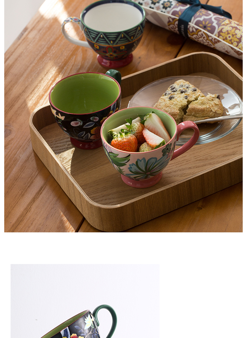 Eat oatmeal for breakfast bowl bowl ceramic handpainted mugs female office home large capacity for a cup of milk