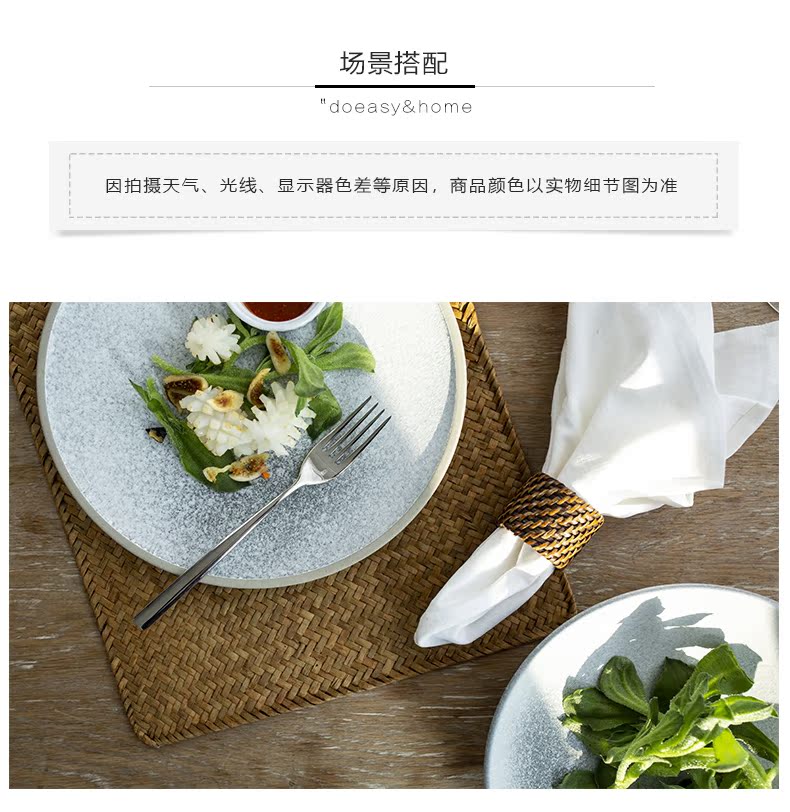 Eat them RAW stone, ceramic plate of northern wind flat tray number household food dish of beefsteak plate of dinner plate