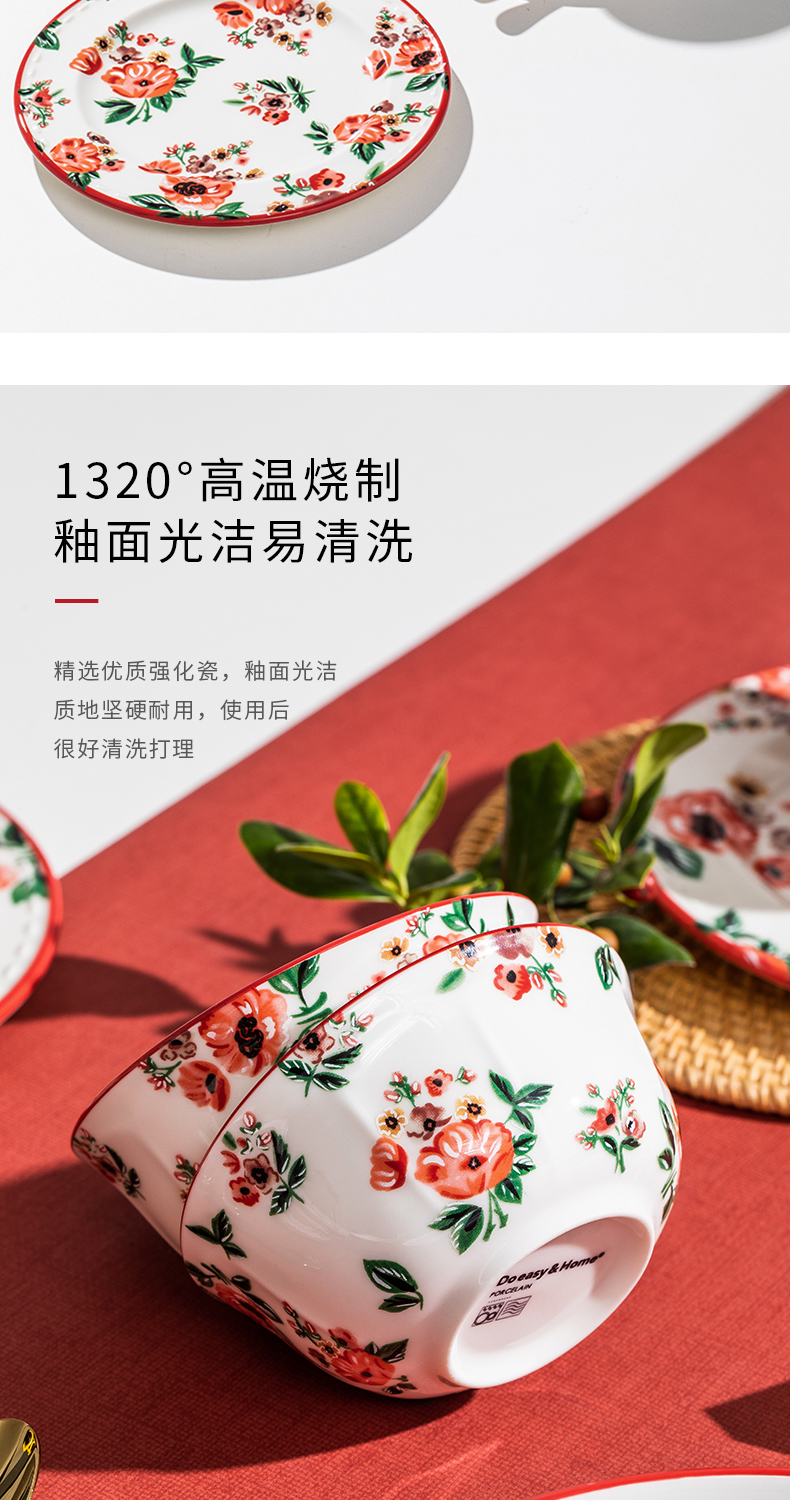 Eat light night mountain series key-2 luxury dishes suit box pan bake bowl of high - grade household ceramics tableware gifts