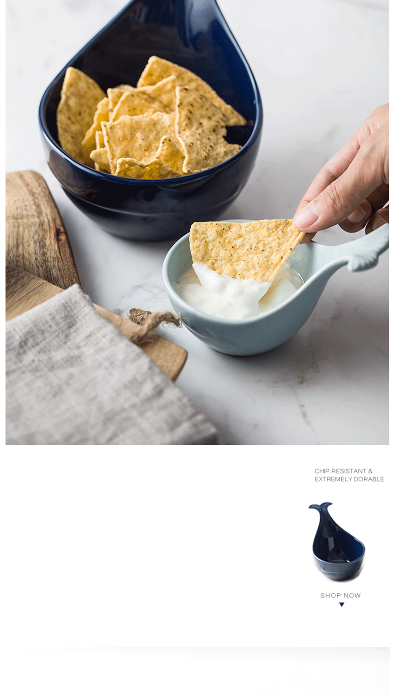 And single handle dab of ceramic bowls creative small bowl of baking bowl whale ceramic disc handle bowl dish dish