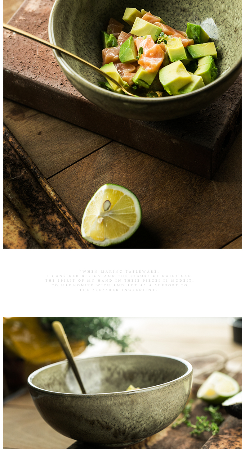 Eat them RAW European - style coarse variable glaze ceramic rice bowl pull rainbow such as bowl dish bowl dessert bowl of fruit salad bowl of soup bowl