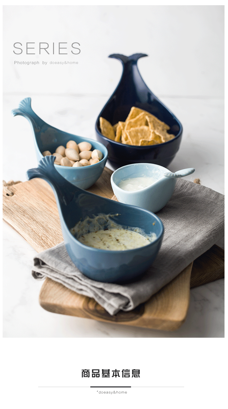 And single handle dab of ceramic bowls creative small bowl of baking bowl whale ceramic disc handle bowl dish dish
