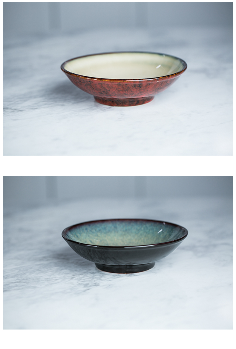 Restoring ancient ways and Danya Japanese ceramics tableware salad bowl creative family to use shallow fancy rainbow such use rainbow such use