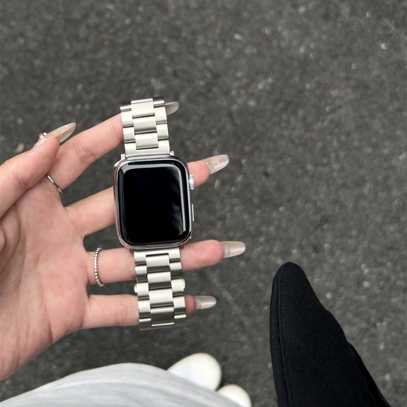 Suitable for Iwatchs10 Watch Strap S11 Apple Watch Strap Applewatch9 Metal Stainless Steel 87Th Generation for Men and Women