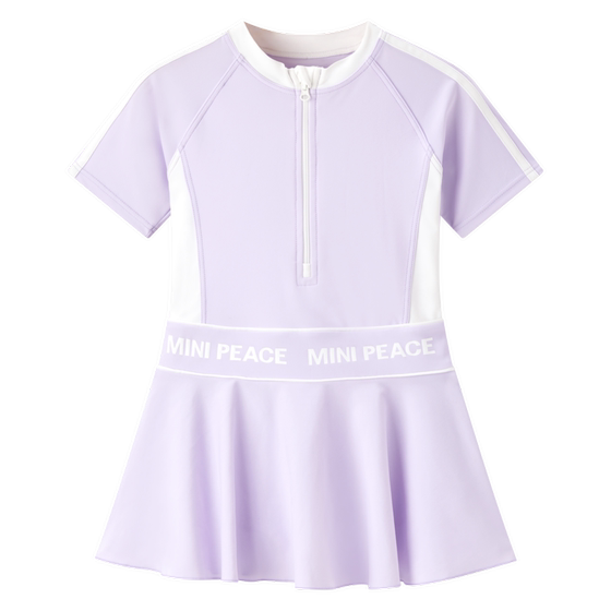 
[Anti-chloro-high elasticity]MINIPEACE Peacebird Children's Clothing Girls Swimsuit Dress Girls Sports One-piece Swimsuit Summer