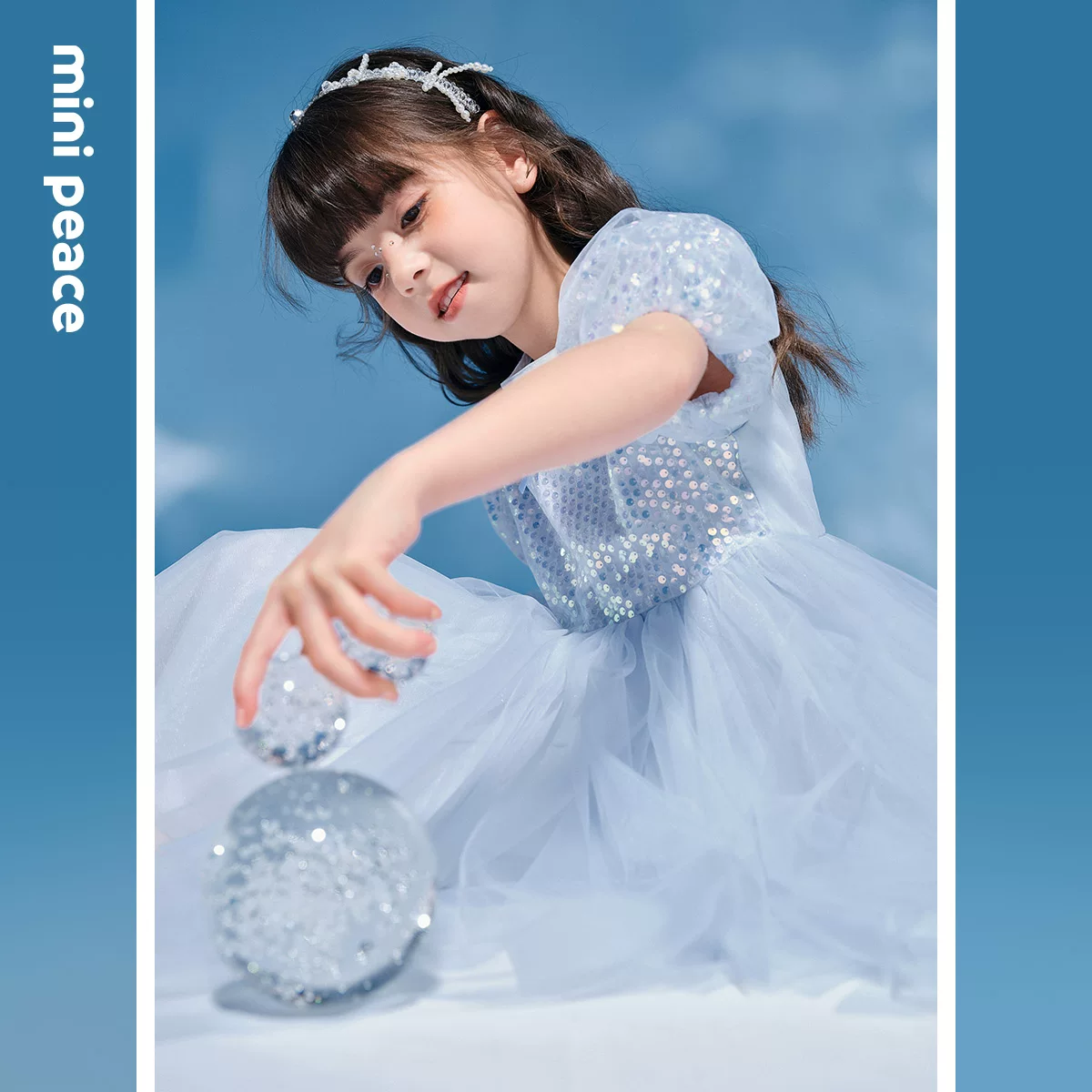 [Princess Series] MINIPEACE Детские вещи Платье русалочки Принцесса Детское летнее платье с puff (объемной)