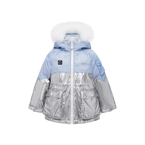 (Volcano Series) PEACEBIRD Childrens Clothing Girls Extreme Cold Down Jacket Fur Collar Goose Down Heat Storage Thickening