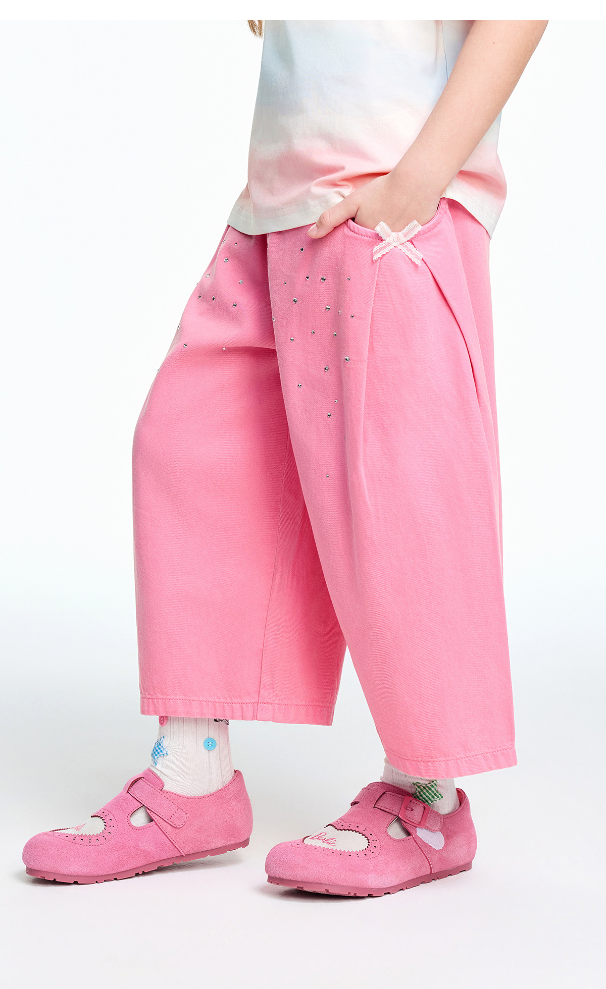 Minipeace Peacebird Children's Clothing Girls' Mid-Length Shorts Summer Thin Dopamine Style Soft Denim Pants Children's Pants — 26