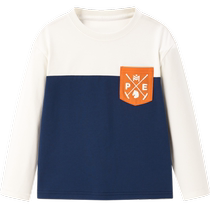 minipeace peacebird childrens clothing boys long-sleeved T-shirt splicing autumn baby tops childrens bottoming shirt new style
