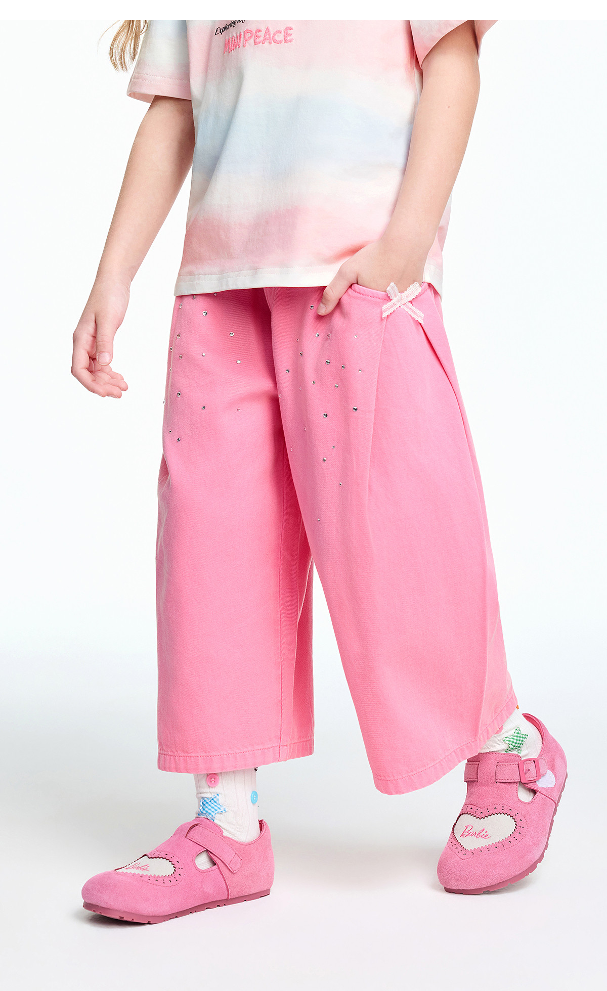 Minipeace Peacebird Children's Clothing Girls' Mid-Length Shorts Summer Thin Dopamine Style Soft Denim Pants Children's Pants — 27