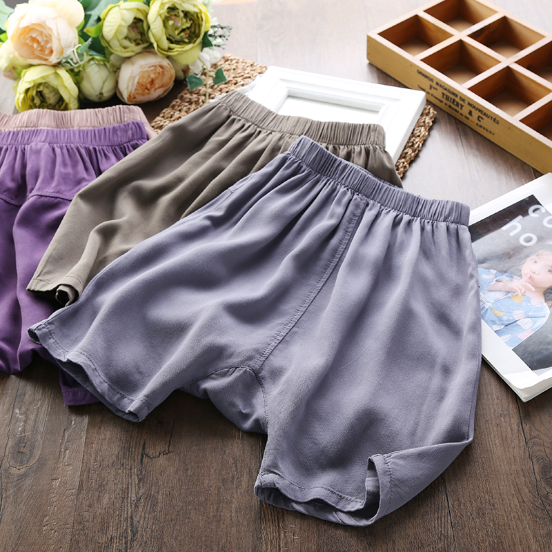 Boys cotton shorts five-point pants summer clothes children linen casual big PP pants baby cool beach pants thin