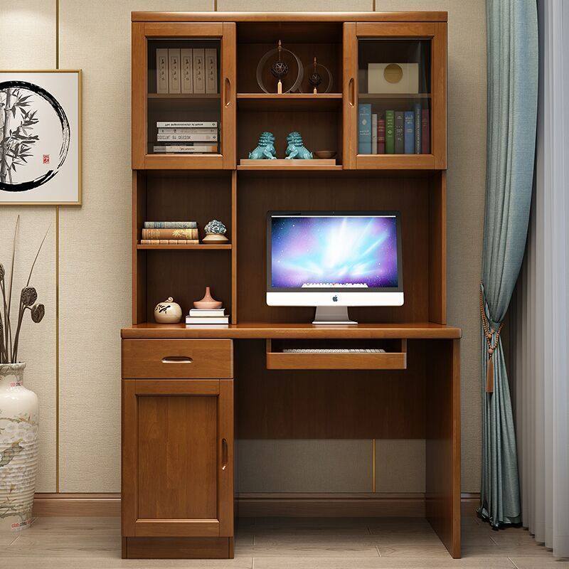 Modern Chinese solid wood desk bookcase combination 12 meters with drawer economical simple bookshelf study furniture
