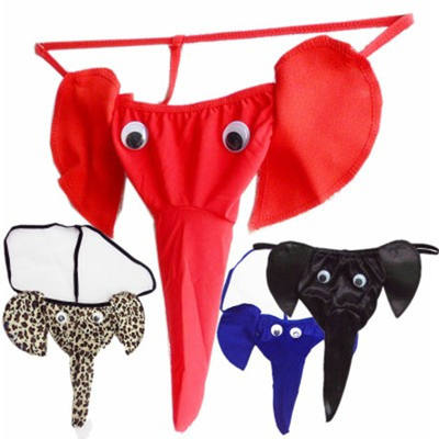 Men's creative underwear, large-sized mesh, low-waisted, elephant-nose thong, U-convex, sexy, breathable, four-corner shorts