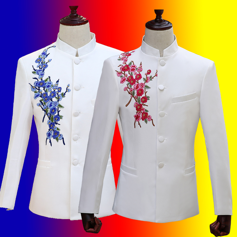 Zhongshan Clothing Men's Chorus Suit Chinese Style Gown Men's Clothing Host Sushi Singer West Suit Men's Adult Play Out Clothes