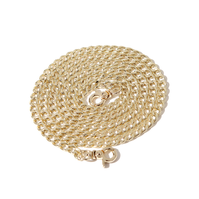 Q.GER Green Songs Bag Chain Sub Metal Light Golden Chain Inclined Cross Shoulder Strap Bag Metal Chain Backpack Fine Flat Chain-Taobao