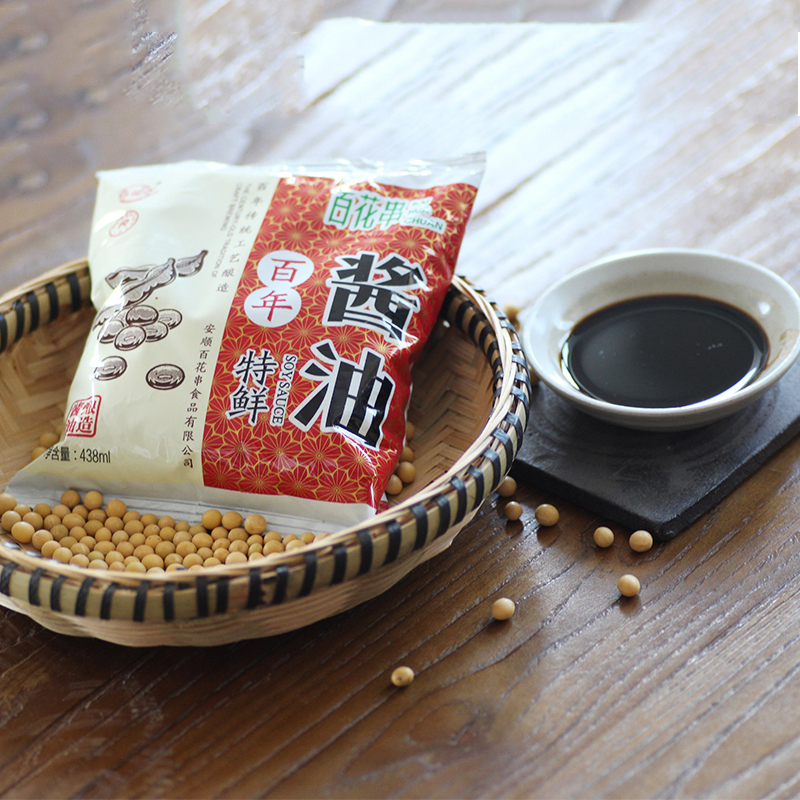 Baihua string special fresh soy sauce 438ml * 6 Guizhou specialty Anshun traditional handmade soy sauce seasoning