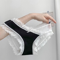 Day Department Sexy low waist Underpants female pure cotton Inner gear cross splicing back net yarn Breathable Lace briefs Ladies