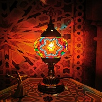 Morocco table lamp retro national wind bedroom living room Living room Book room Exotic Turkey Flower table lamp