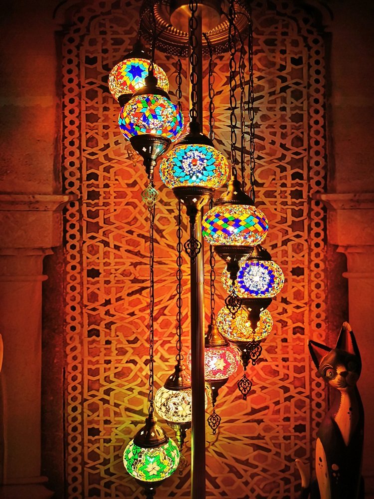 地中海复古客厅卧室浪漫异域民族风手工9头出口土耳其琉璃落地灯详情33