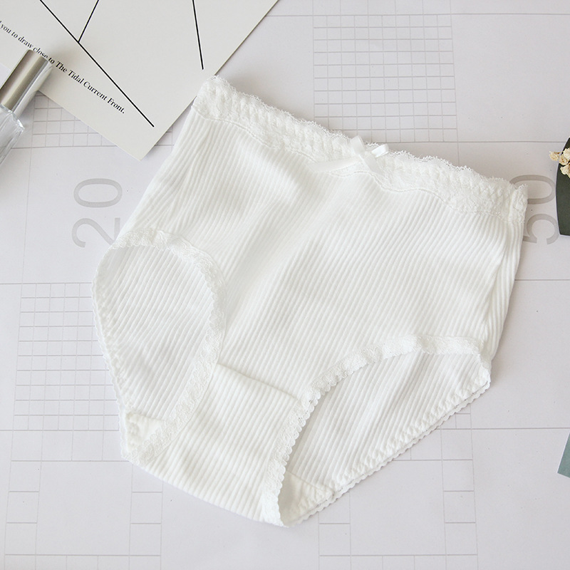 Ấm áp bảo vệ ~ Thiết kế tìm kiếm ánh sáng Nhật Bản cao eo bông Cotton Tóm tắt thoải mái mềm mại quần lót nữ cao cấp