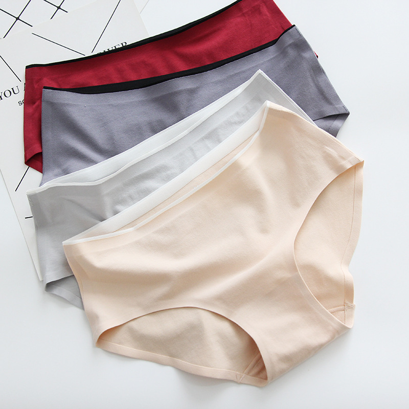 [3-Pack] High-End Supima Cotton Japanese Women's Seamless Mid-Waist Pure Cotton Briefs Triangle Panties