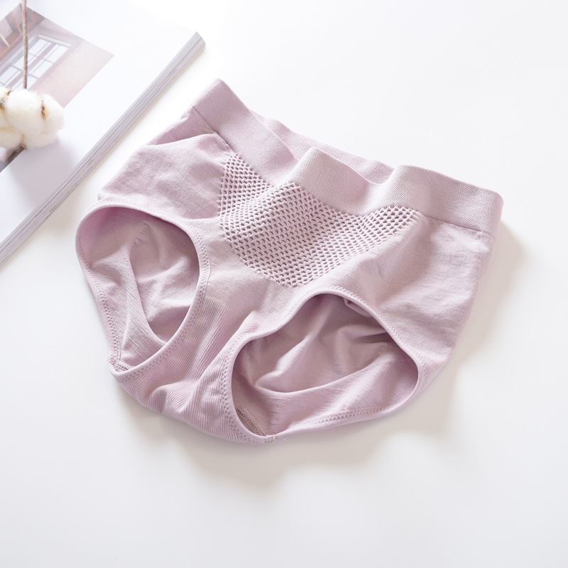 Honeycomb Warm Palace - Nhật Bản cho bà Mordale bông eo miễn lót để nâng bụng của quần liền mạch tam giác.