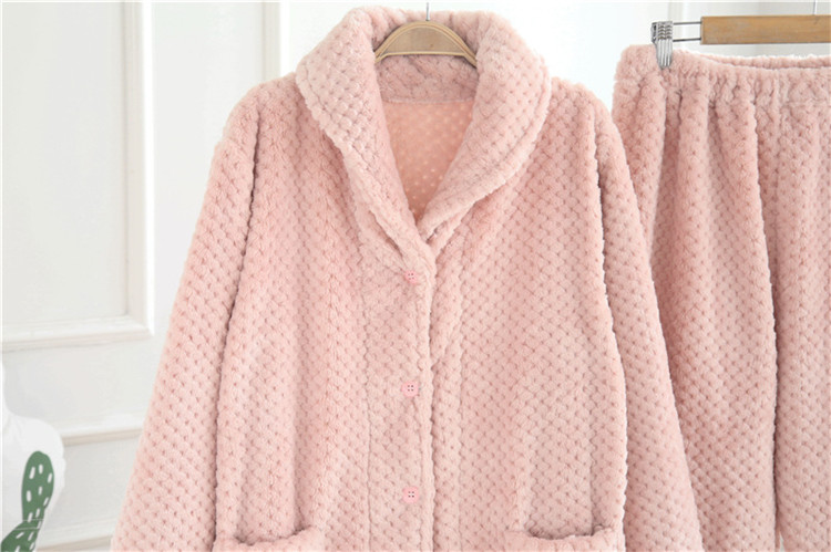 Thân thiện với làn da ấm áp ~ Nhật Bản cho các cặp vợ chồng nam nữ dứa flannel Đồ ngủ ấm áp phù hợp với mùa thu và mùa đông shop đồ lót